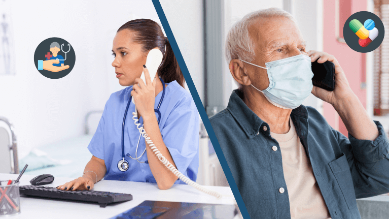 Care manager calling patient to take follow-up and monitoring their health